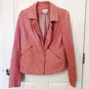 Hinge Nordstrom Pink Boucle Tweed Moto Blazer